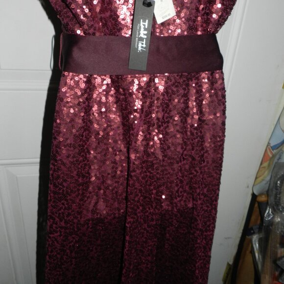 Isabel Toledo for LB sleeveless V-neck high-low wine sequin maxi NWT/🆕⌚📦🏃💨🚚 - Picture 5 of 16